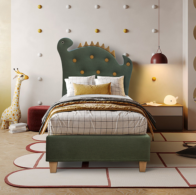 Παιδικό Κρεβάτι Ντυμένο Dinosaur - Δεινόσαυρος (90x200εκ.)