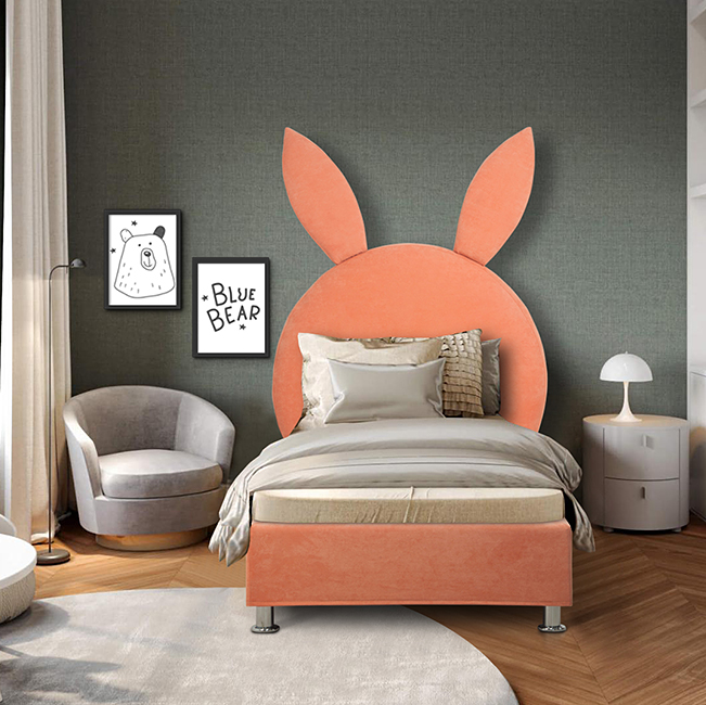 Παιδικό Κρεβάτι Ντυμένο Bunny-Κουνελάκι (90x200εκ.)