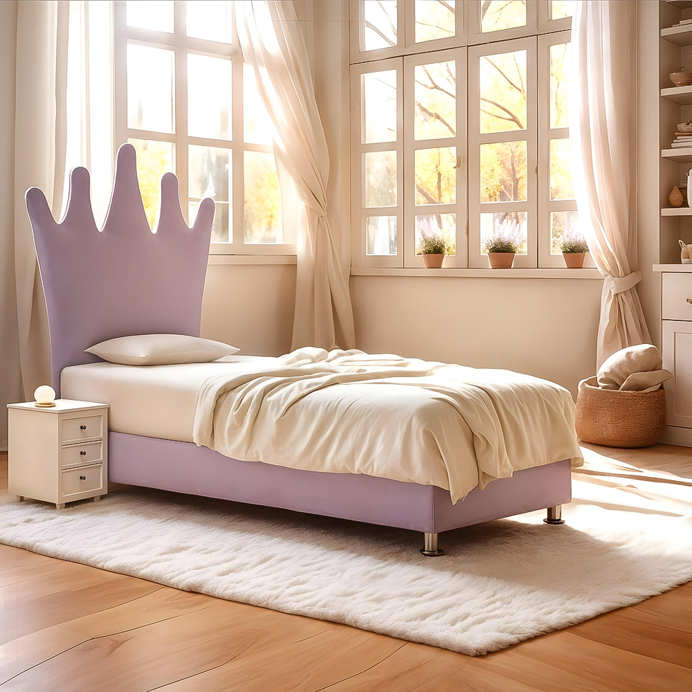 Παιδικό Κρεβάτι Ντυμένο Princess - Κορώνα (90x200εκ.)