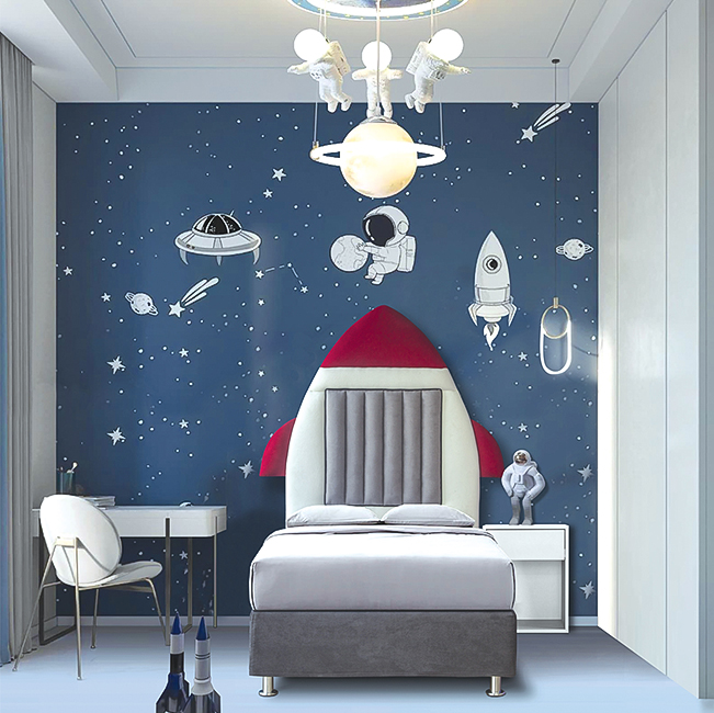 Παιδικό Κρεβάτι Ντυμένο Apollo22 – Πύραυλος (90×200εκ.)