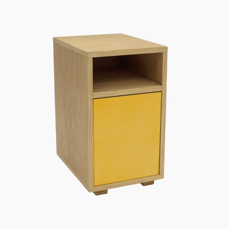 Slim Κομοδίνο Φυσικό-Κίτρινο (40x30x52.5 εκ.)