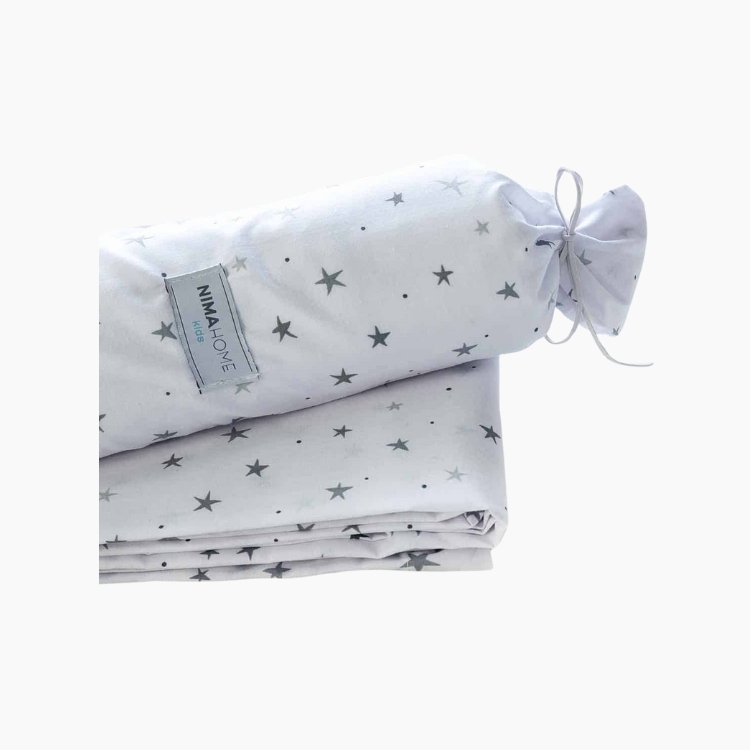 Σεντόνι Μονό Λευκό-Γκρι Αστεράκια Nima Kids Asteroid(170×255)