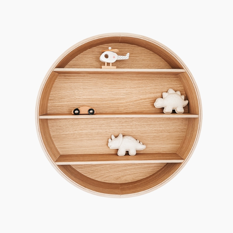 Curve Lab Στρογγυλό Ράφι - Οξιά (55x55x12εκ.)