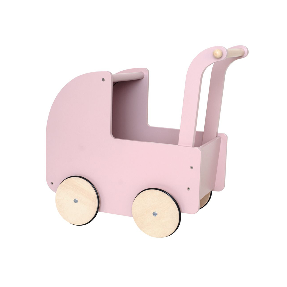 Jabadabado Ξύλινο καροτσάκι κούκλας ροζ (43x25x43εκ)