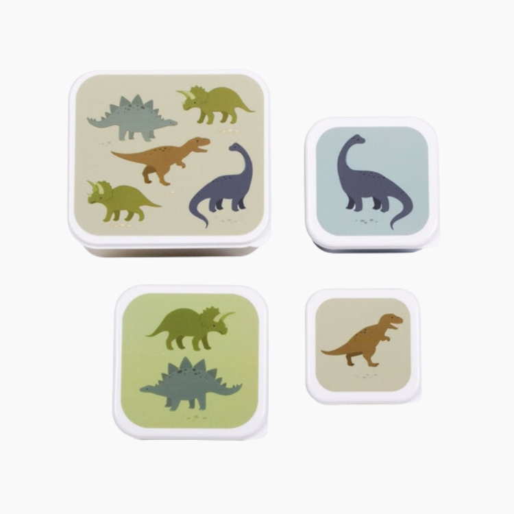 A little lovely company Σετ 4 δοχεία φαγητού Lunch & Snack Box Dinosaurs