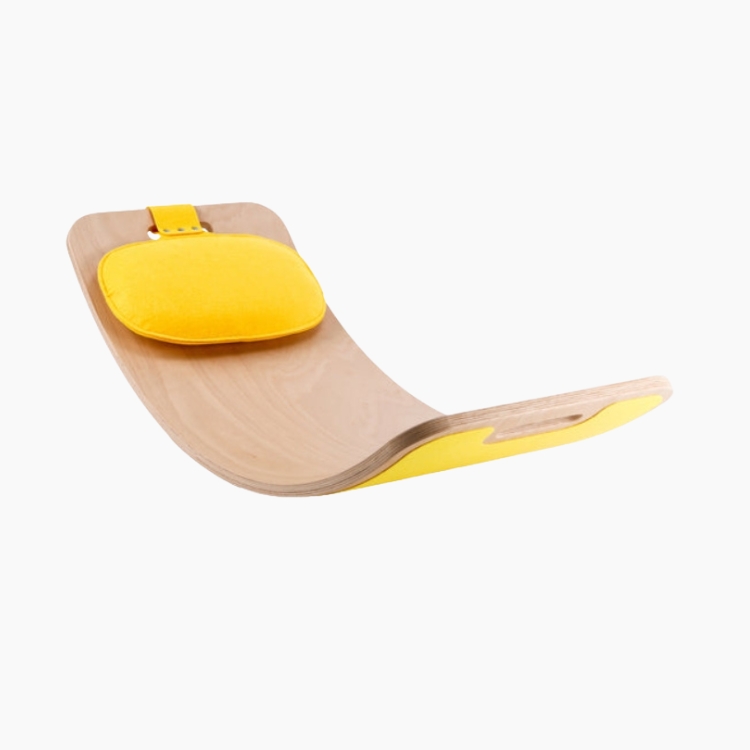 Curve Lab Perfect Arc Felt Ξύλινη σανίδα ισορροπίας με τσόχα Κίτρινο & Μαξιλαράκι
