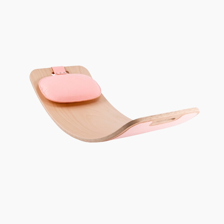 Curve Lab Perfect Arc Felt Ξύλινη σανίδα ισορροπίας με τσόχα Ροζ & Μαξιλαράκι