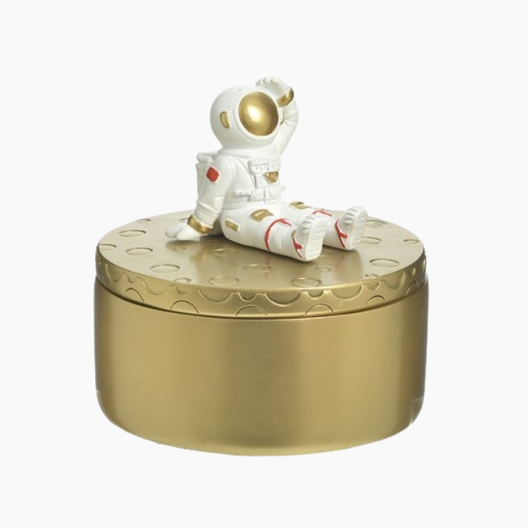 ΔΟΧΕΙΟ ΔΙΑΚΟΣΜΗΤΙΚΟ ΜΕ ΚΑΠΑΚΙ ΑΣΤΡΟΝΑΥΤΗΣ RESIN ΧΡΥΣΟ Φ20Χ19