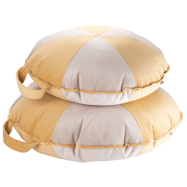 Cookie Beanbag Salted Caramel & Dusty Beige Wigiwama/Μαξιλάρι Πούφ Καραμέλα & Σκονισμένο Μπέζ(Σετ)