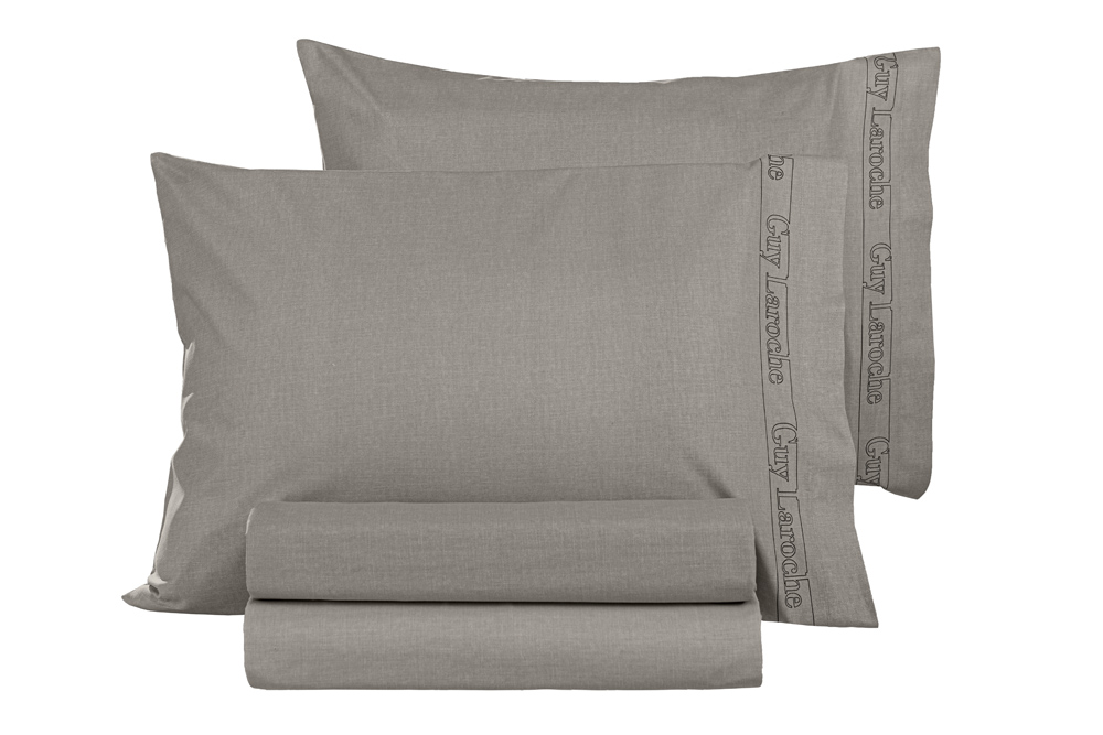 Σετ Σεντόνια 4τμχ Color Plus Guy Laroche Dark Wenge Σκούρο Γκρι Υπερδιπλα (270Χ280εκ.)