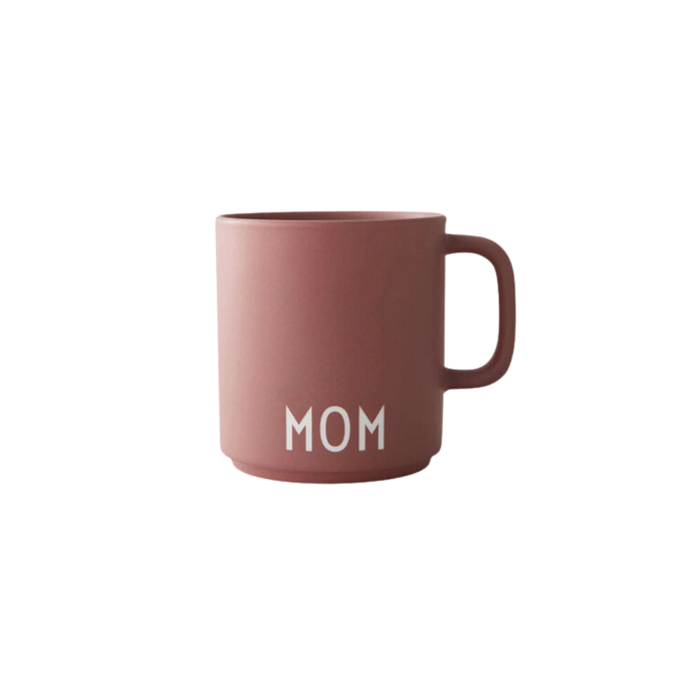 Design Letters Ματ κύπελλο πορσελάνης Bone China με λαβή Favourite cup rose "mom"