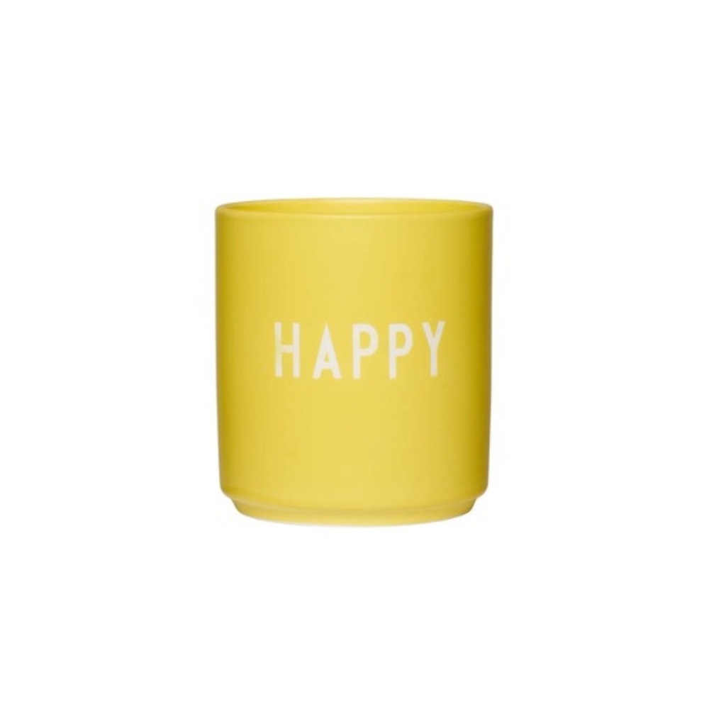 Design Letters Ματ κύπελλο πορσελάνης Bone China Favourite cup "YELLOW HAPPY"